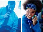 Stock images of people using payphones